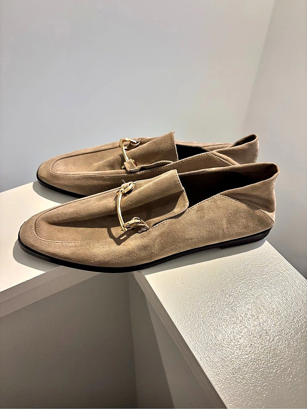 Vintage Havana Horsebit Flats soft loafers in Brown gray